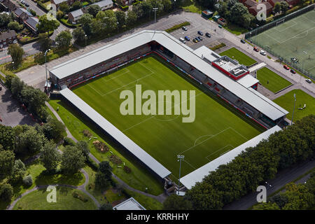 Une vue aérienne de Broadhurst Park, domicile du FC United of Manchester Banque D'Images