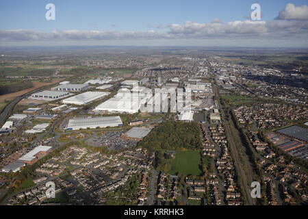 Une vue aérienne de Burton upon Trent, une ville dans le Staffordshire Banque D'Images