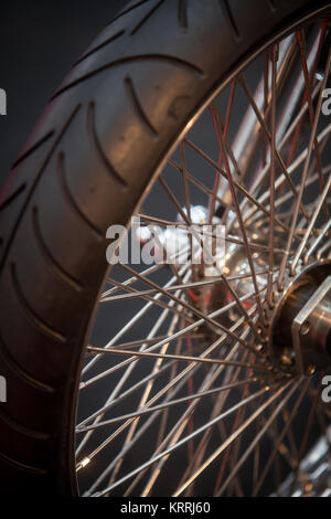 Roue a parlé moto Banque D'Images