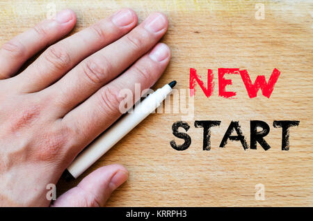 Nouveau concept de texte Début Banque D'Images