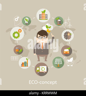 Eco concept, vecteur. Banque D'Images