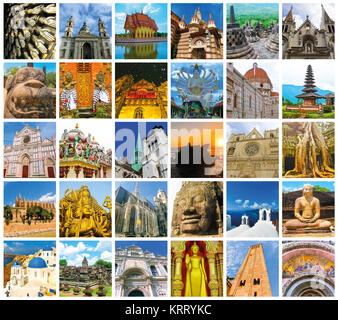 World Monuments Collage Banque D'Images