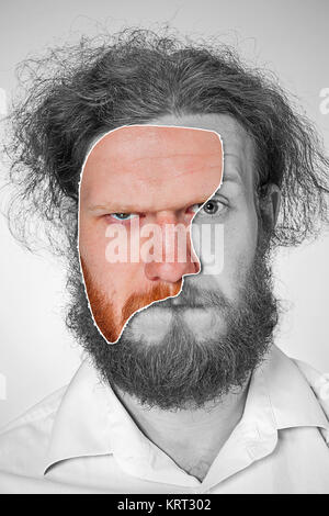 Portrait de jeune homme à l'expression du visage choqué Banque D'Images