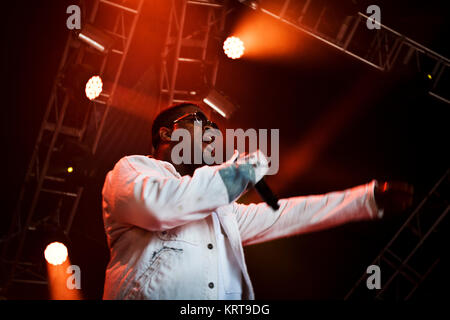 Le rappeur américain Darold Ferguson Jr. est mieux connu sous son nom de scène ASAP Ferg (stylisés A$AP Ferg) et est ici photographié à un concert live à l'Avalon Étape à Roskilde Festival 2014. Le Danemark, 06.07.2014). Banque D'Images