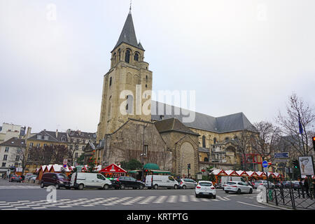 Iew de l'Abbaye Saint-Germain-des-Prés, l'abbaye romane d'une église bénédictine médiévale situé sur la Rive Gauche à Paris Banque D'Images