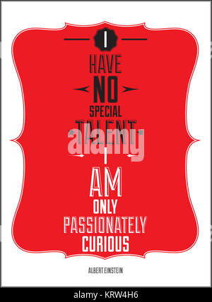 De l'affiche. Je n'ai aucun talent particulier que je suis passionnément curieux. Banque D'Images