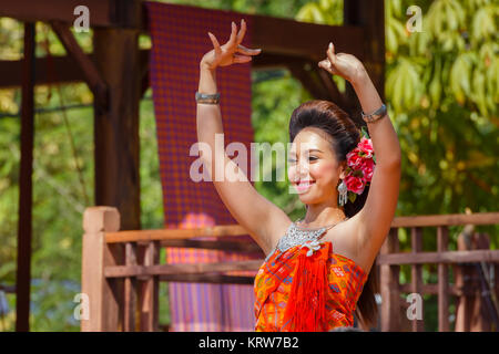 BANGKOK, THAÏLANDE - 14 janvier 2016 : Les participants à prendre part à la célébration de la culture traditionnelle Thaï Festival au Parc Lumpini Banque D'Images