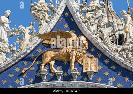 Vue rapprochée de la statue de lion ailé. Symbole de Venise. Banque D'Images