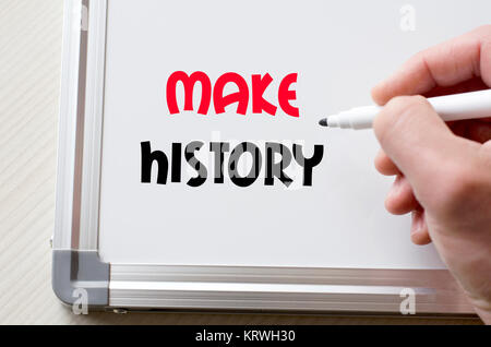 Faire l'histoire écrite sur tableau blanc Banque D'Images