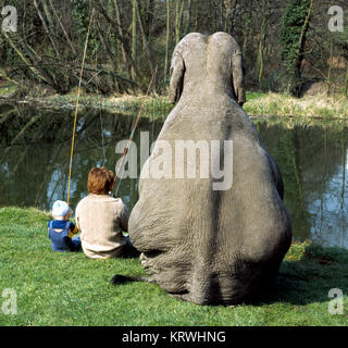 La pêche de l'éléphant, l'Angleterre, Grande-Bretagne Banque D'Images