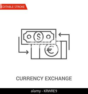 L'icône de bureau de change. Fine ligne Vector Illustration - ajuster l'épaisseur du trait - Étendre à n'importe quelle taille - Facile changer de couleur - course - Pixel Perfe modifiable Illustration de Vecteur