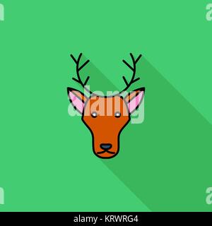 L'icône de cerfs. Télévision avec l'icône des vecteur long shadow pour applications web et mobiles. Il peut être utilisé comme logo -, le pictogramme, l'icône, l'élément infographique. Illustration de Vecteur