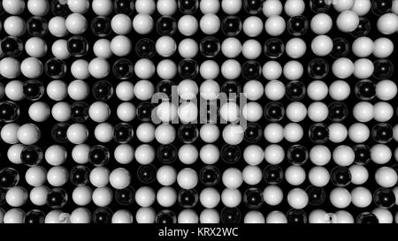 Abstract background aléatoire avec des sphères en noir et blanc Banque D'Images