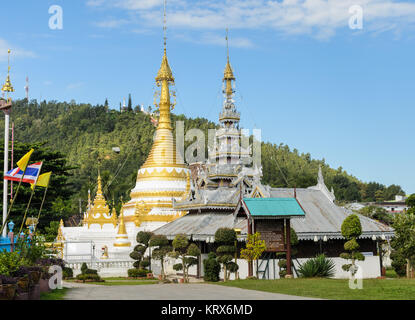 Wat Chong Klang, temple de style birman à Mae Hong Son, Thaïlande Banque D'Images