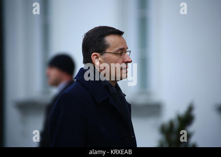 Varsovie, Pologne. Dec 21, 2017. Pologne, Varsovie, 21 Décembre 2017 : Premier Ministre du Royaume-Uni Theresa peut arrivé pour visite officielle à l'espace le Premier ministre polonais, Mateusz Morawiecki à Varsovie. Credit : Jake Ratz/Alamy Live News Banque D'Images