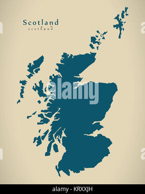 Carte moderne - Scotland UK illustration Banque D'Images