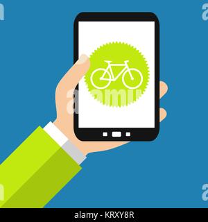 Tout sur le vélo sur le smartphone Banque D'Images