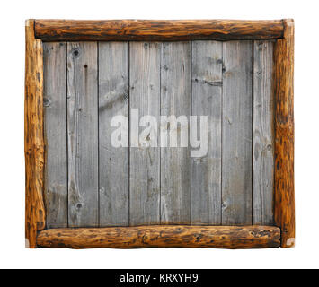 Old vintage des planches avec log border frame Banque D'Images