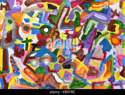 Abstract colorful Hand painted background Banque D'Images