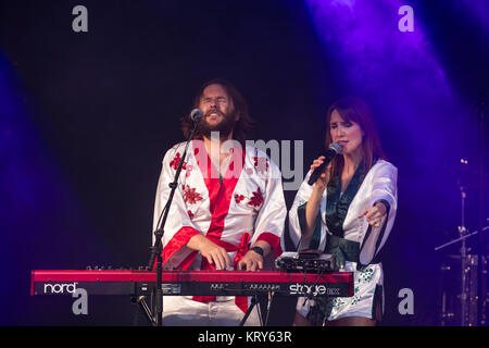 L'Australian ABBA-parady Björn groupe effectue un nouveau concert live au cours de la Norwegian festival musis sur Oslo 2017 à Oslo. La Norvège, 22/06 2017. Banque D'Images