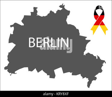 Carte de condoléances de Berlin avec le ruban en allemand couleurs nationales Banque D'Images