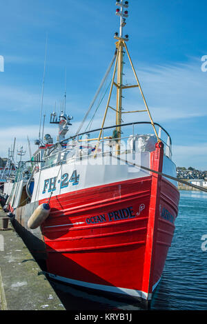 Ocean Pride, un chalutier amarré dans le port de Newlyn, Penzance, Cornwall. Banque D'Images