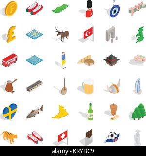 Service icons set, style isométrique Illustration de Vecteur