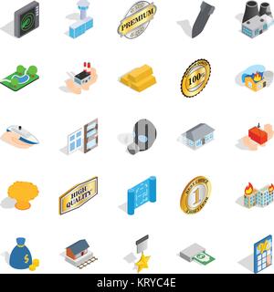 Plus de but lucratif icons set, style isométrique Illustration de Vecteur
