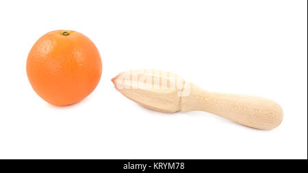 Ensemble orange et agrumes en bois reamer Banque D'Images