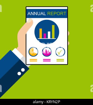 Rapport annuel - modèle plat Banque D'Images