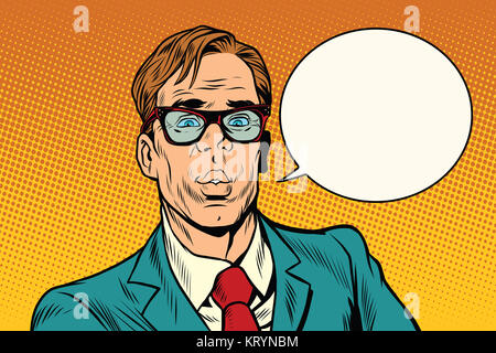 Businessman dit cloud bande dessinée Banque D'Images