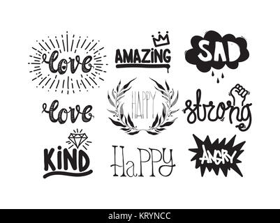 Inspiration couleur jeu d'illustration vectorielle, motivational quotes Banque D'Images