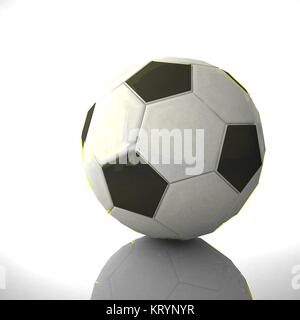 Ballon de soccer sur fond réfléchissant Banque D'Images