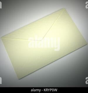 Enveloppe blanche pour lettre over white Banque D'Images