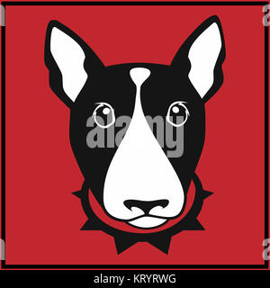 Bull Terrier head Vector Banque D'Images