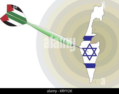 Dart palestinienne sur Israël attac symbole graphique de vecteur Illustration de Vecteur