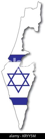 Vectorflag site d'Israël, silhouette avec ombre Illustration de Vecteur