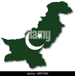 Drapeau du Pakistan carte vectorielle Illustration de Vecteur
