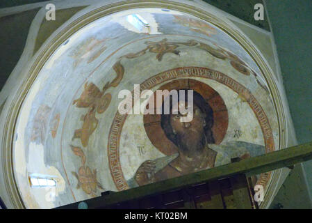 Velikiy Novgorod, Russie - le 16 juillet 2016 : la fresque murale du célèbre peintre d'icônes Théophane le Grec Christ Pantocrator, situé dans l'église de la T Banque D'Images