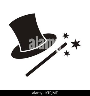Baguette magique et un chapeau Banque D'Images