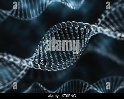 Modèle d'Adn de verre. Le rendu 3D Banque D'Images