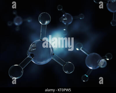 Molécule de méthane de l'image. Le rendu 3D Banque D'Images