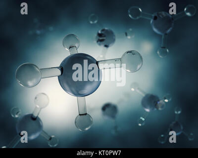Molécule de méthane de l'image. Le rendu 3D Banque D'Images
