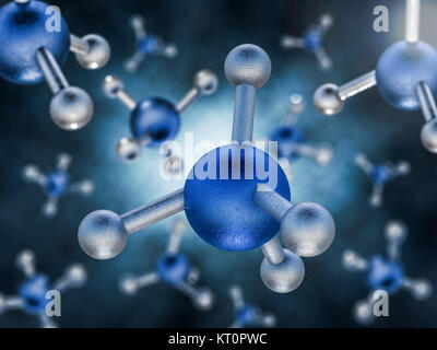 Molécule de méthane de l'image. Le rendu 3D Banque D'Images