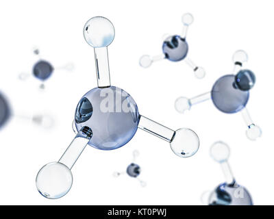 Molécule de méthane de l'image. Le rendu 3D Banque D'Images
