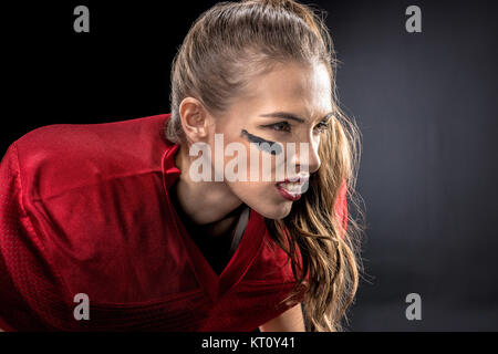 Joueur de football américain féminin Banque D'Images