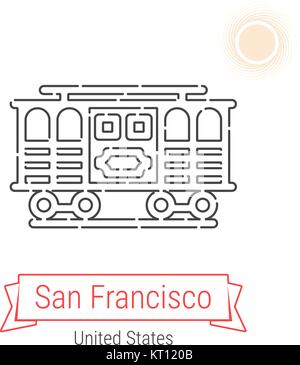 San Francisco, États-Unis l'icône de la ligne du vecteur Illustration de Vecteur