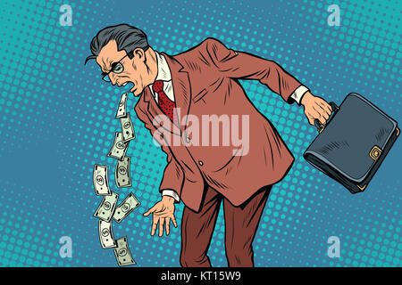 Businessman malade d'argent Banque D'Images