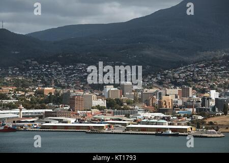 La vue du centre de Hobart Banque D'Images