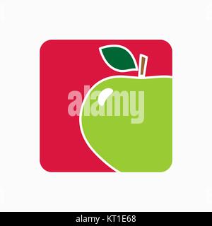 L'icône Apple télévision simple illustration vectorielle. Signe de pomme fraîche. Illustration de Vecteur